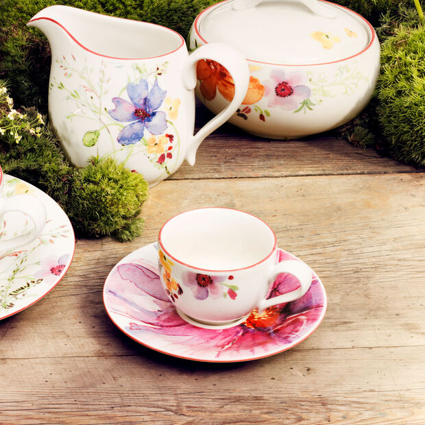 Lot soldé 5 tasses et soucoupes moka, Mariefleur Basic, Villeroy & Boch