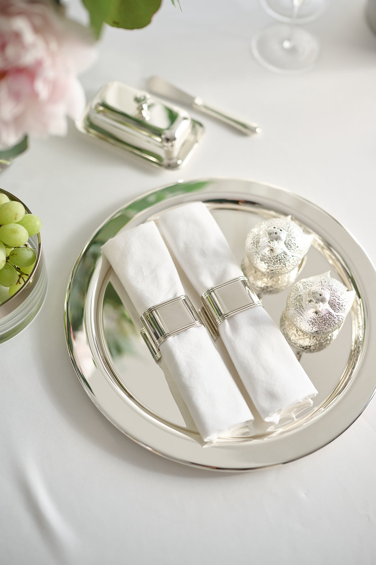 Rond de serviette ovale plat, Set de 4 pièces Faden, Edzard