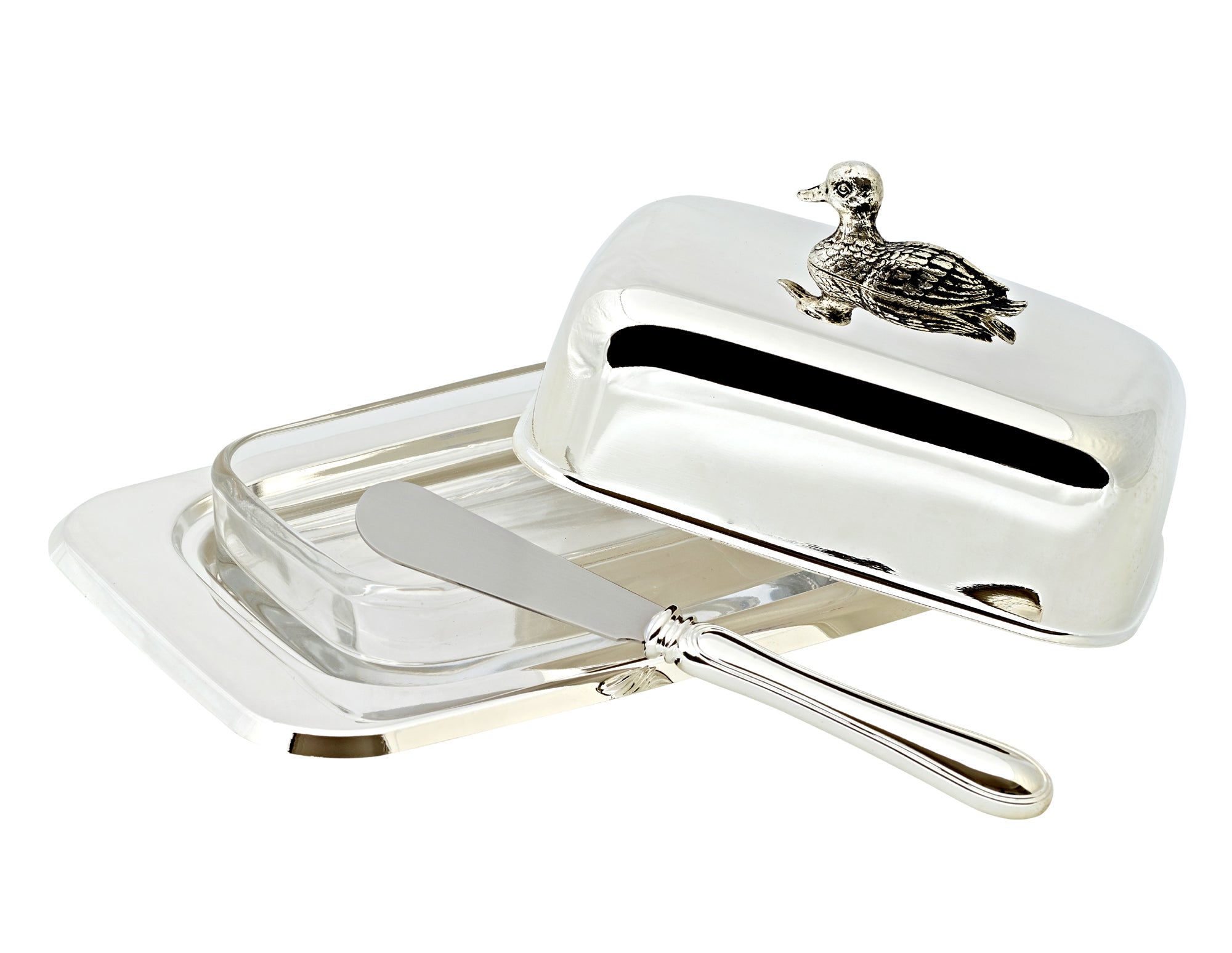 Duck Bell Butter Dish 18 cm + Knife, Edzard