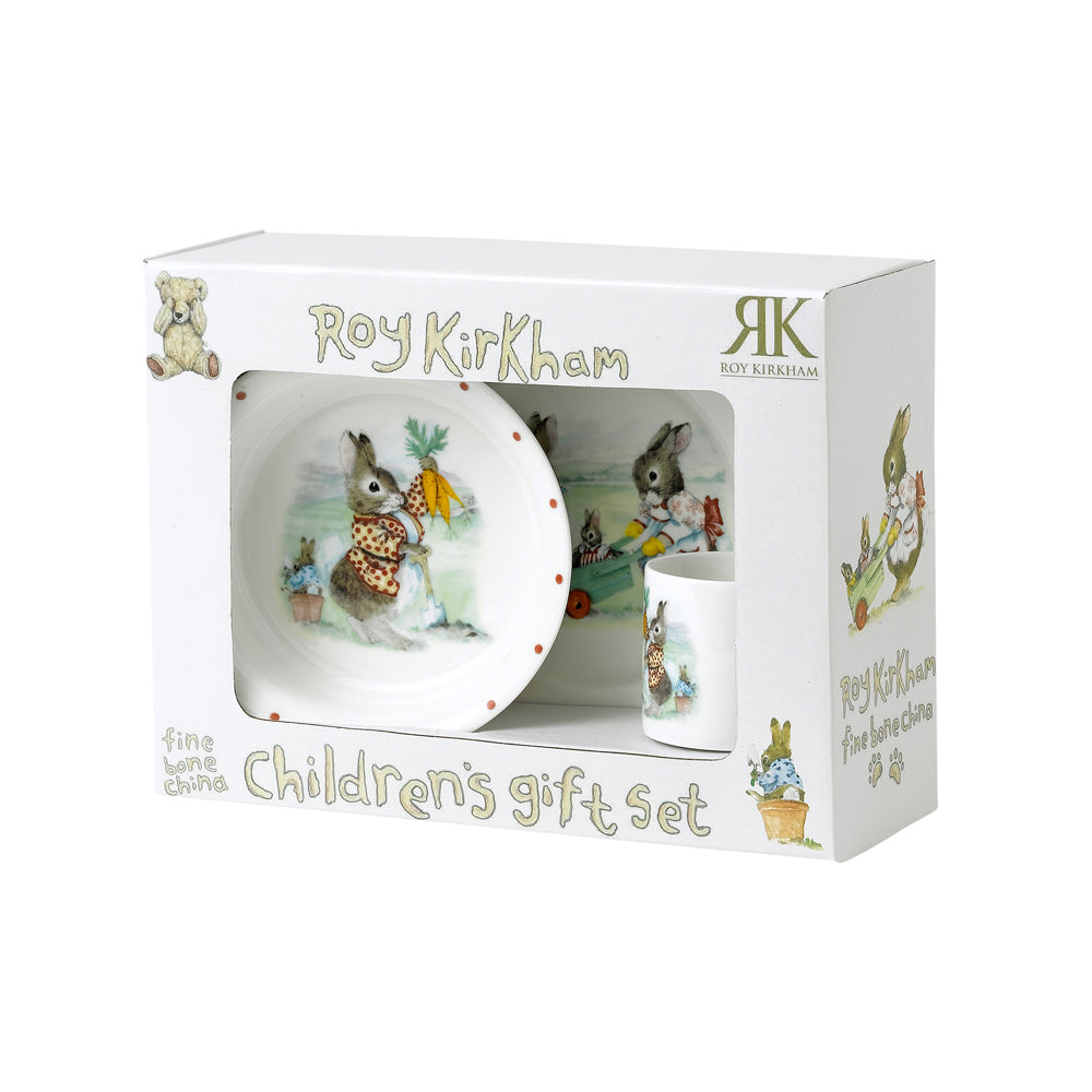 Children's set mug, flat plate and deep plate, Rabbit, Bastide