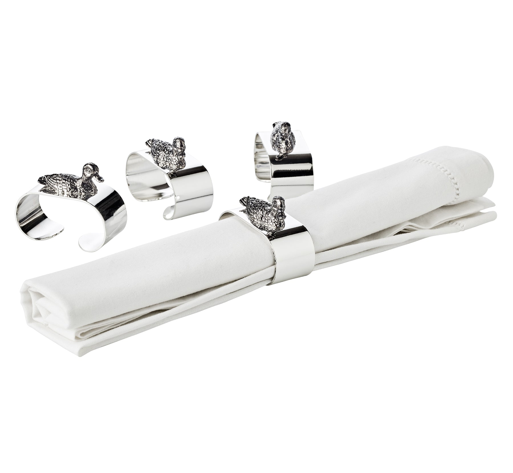 Ronds de Serviette Canard set de 4 ,Edzard