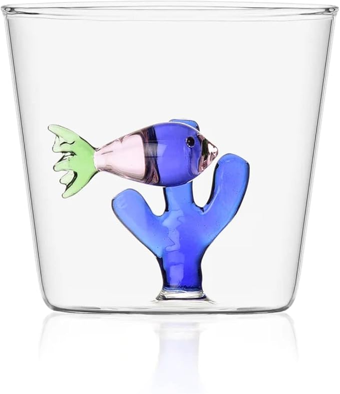 Pink Fish Blue Seaweed Tumbler, Marine Garden, ICHENDORF
