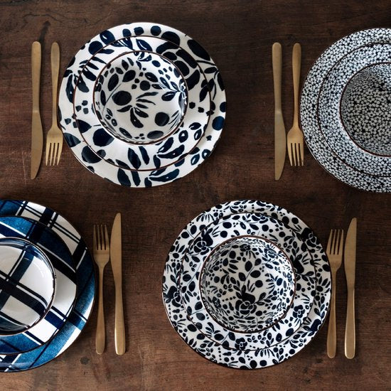 Assiette 21 cm Floral Blue Time Carreaux, Dutch