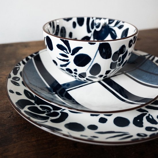 Assiette 21 cm Floral Blue Time Carreaux, Dutch