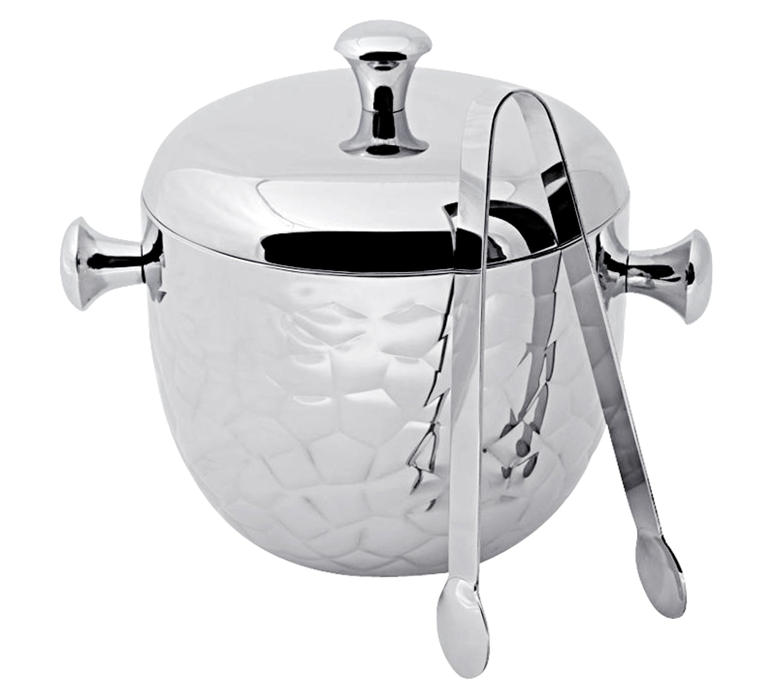 Ice bucket 21cm with ice tongs Steel, Rico, Edzard
