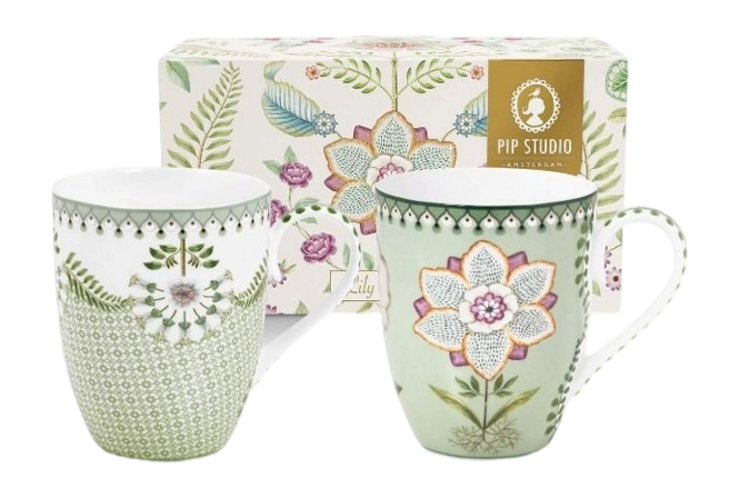 Set 2 Mug 350 ml Lily & Lotus Light Green
