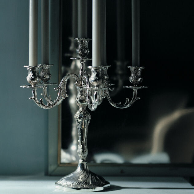 Chandelier 6 lumières, Régence, Ercuis