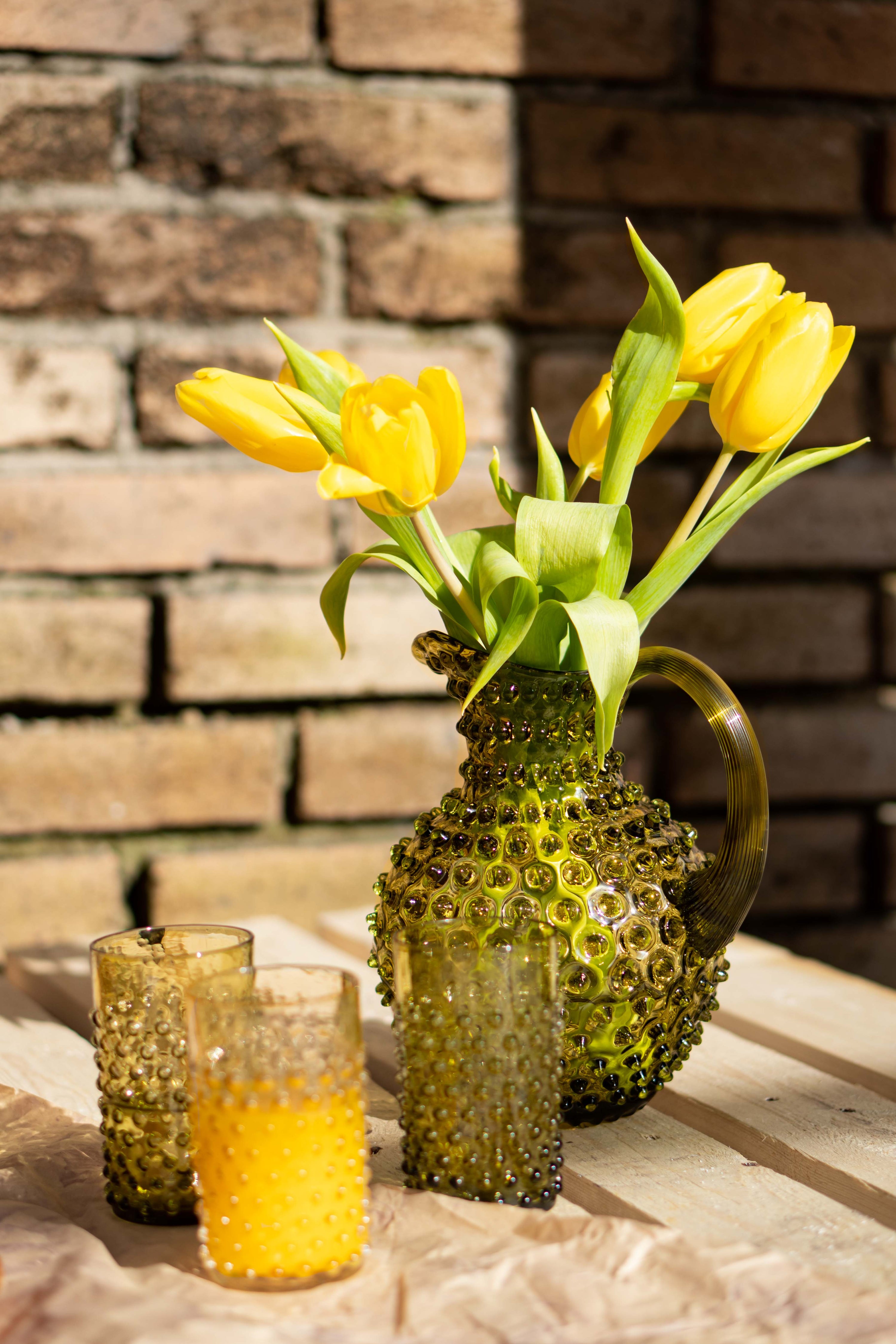 Pitcher 1l, Studded Green Bonsai, Klimchi