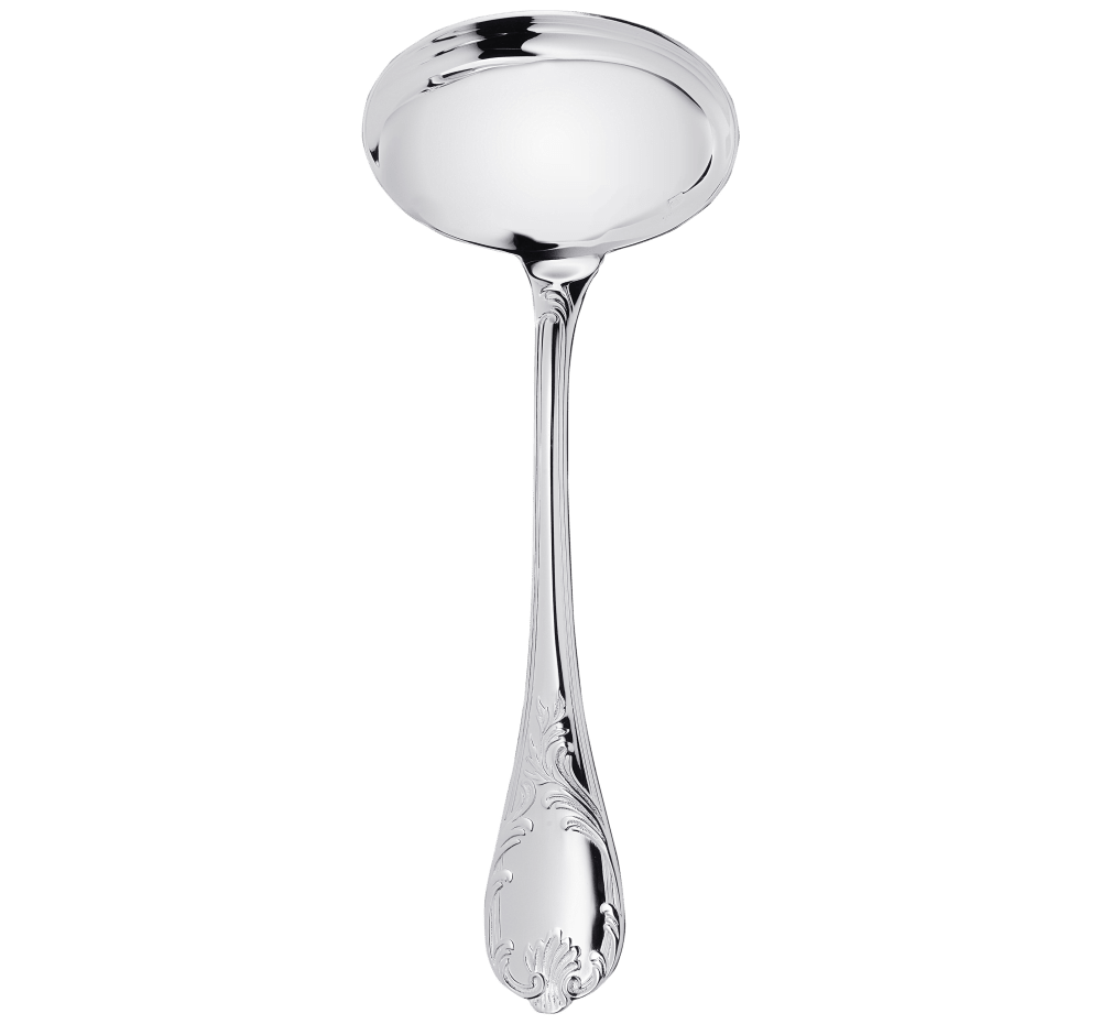 Sauce spoon, Marly silver-plated metal, Christofle