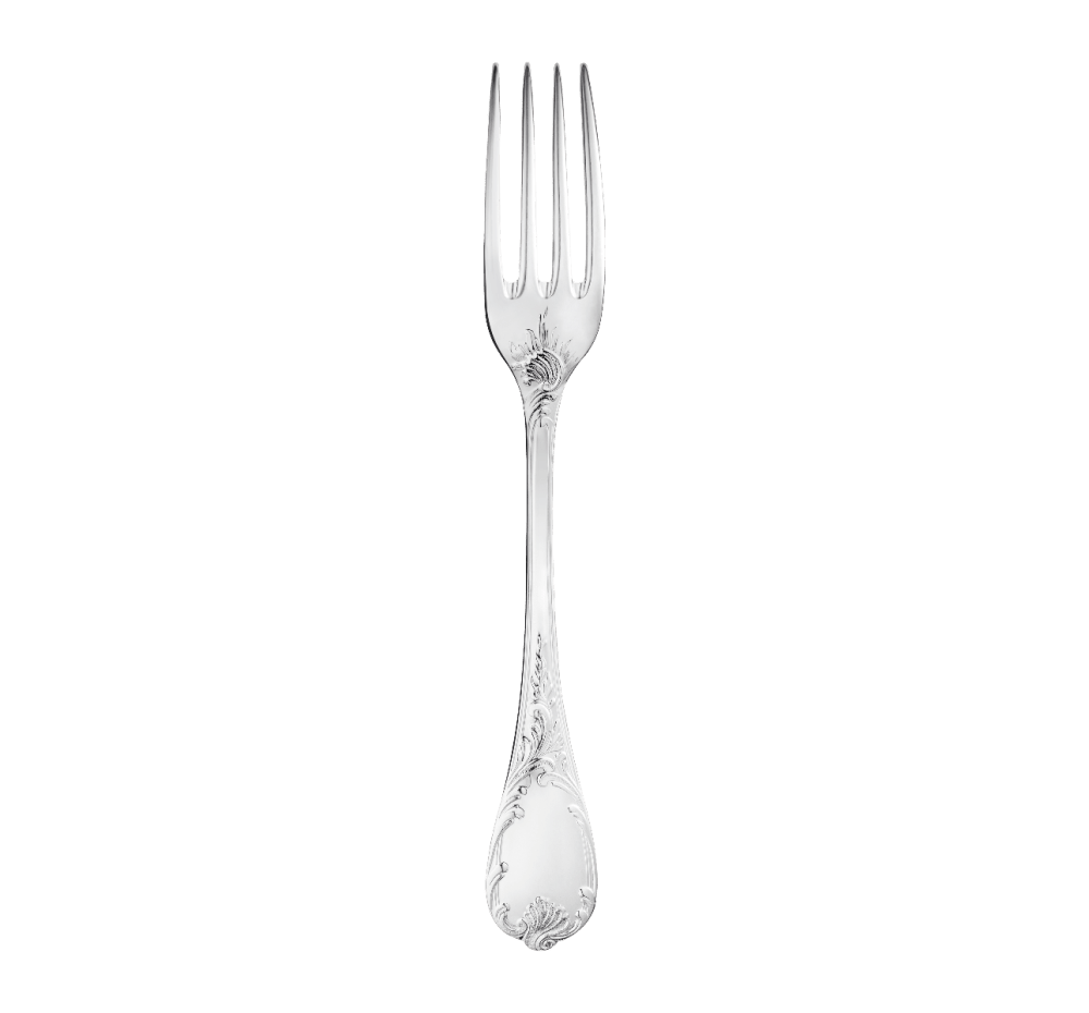 Dessert fork, Marly silver metal, Christofle