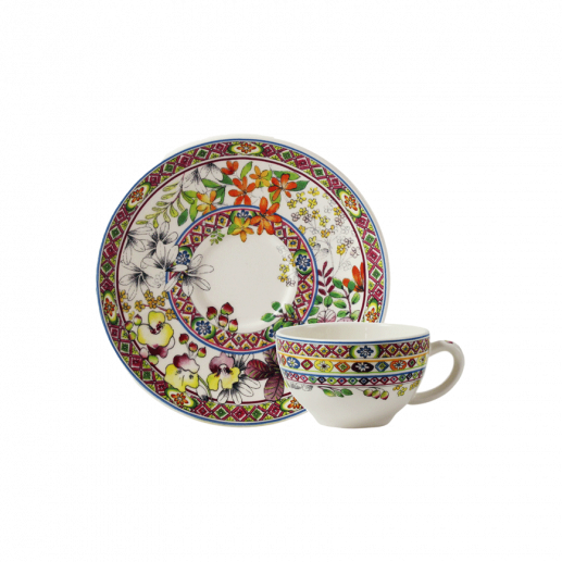 Teacup and saucer, Bagatelle, Gien