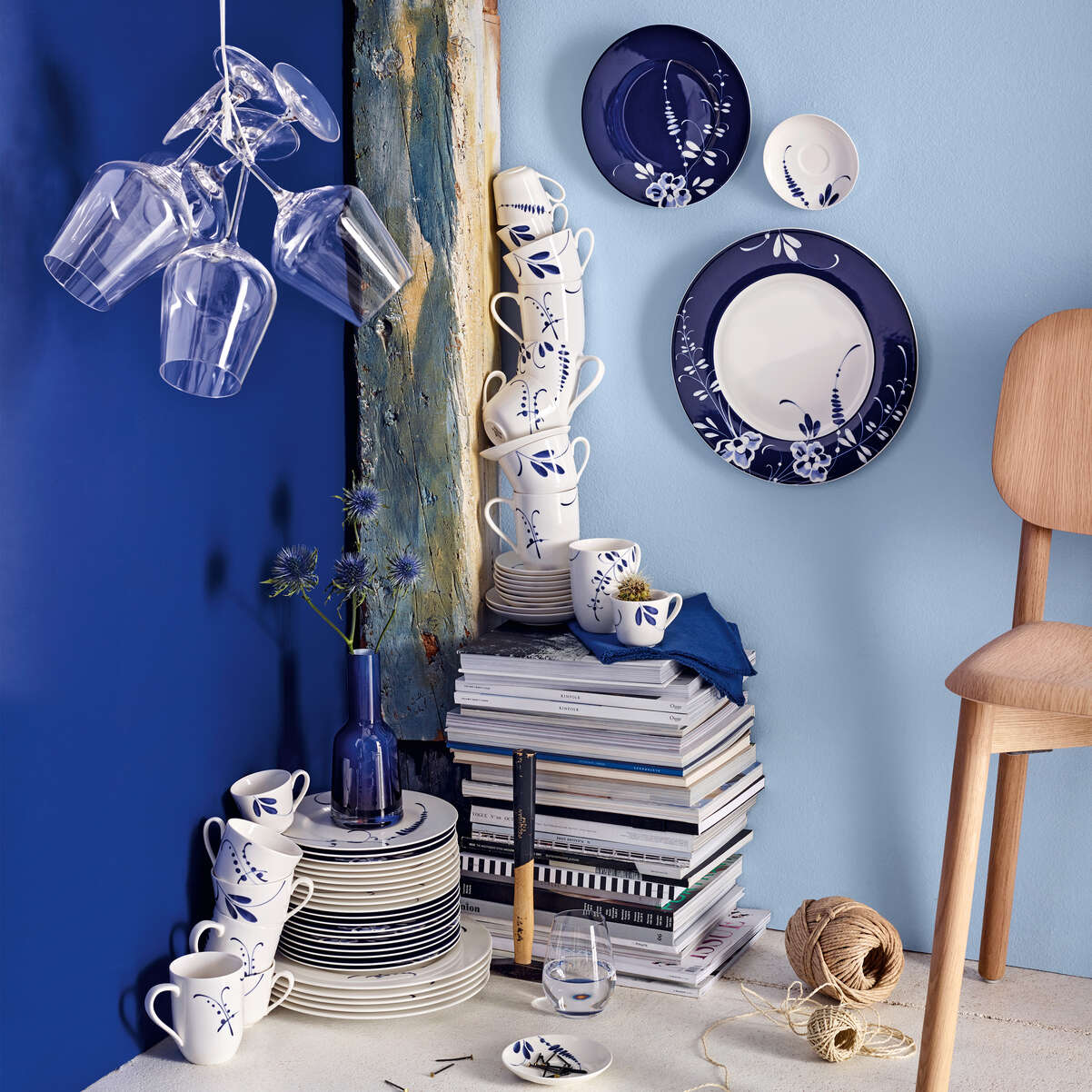 Assiette de Présentation 30 cm Bleue Vieux Luxembourg Brindille, Villeroy & Boch