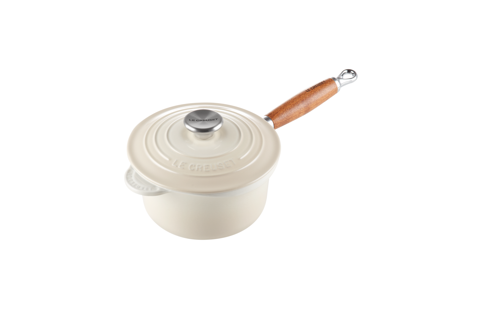 Casserole with wooden handle 18cm, Meringue, Le Creuset