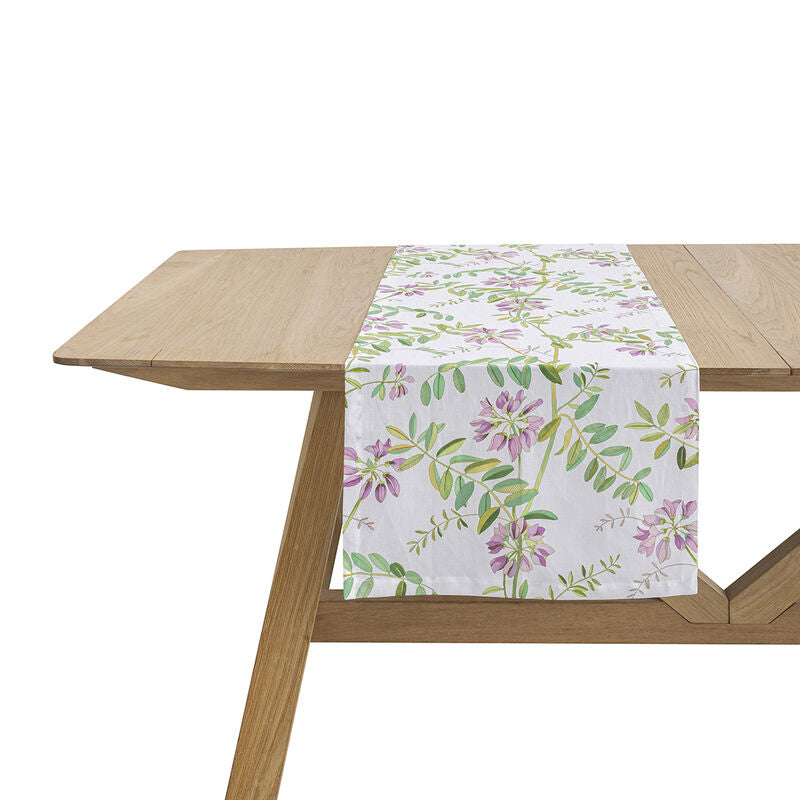 Chemin de Table 50x150cm, Pois de Senteur Floral, LE JACQUARD FRANCAIS