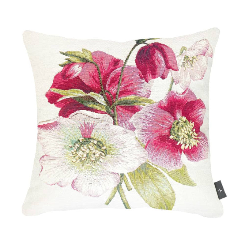Cushion cover 50x50cm, Bouquet of Hellebores White Background, ART DE LYS