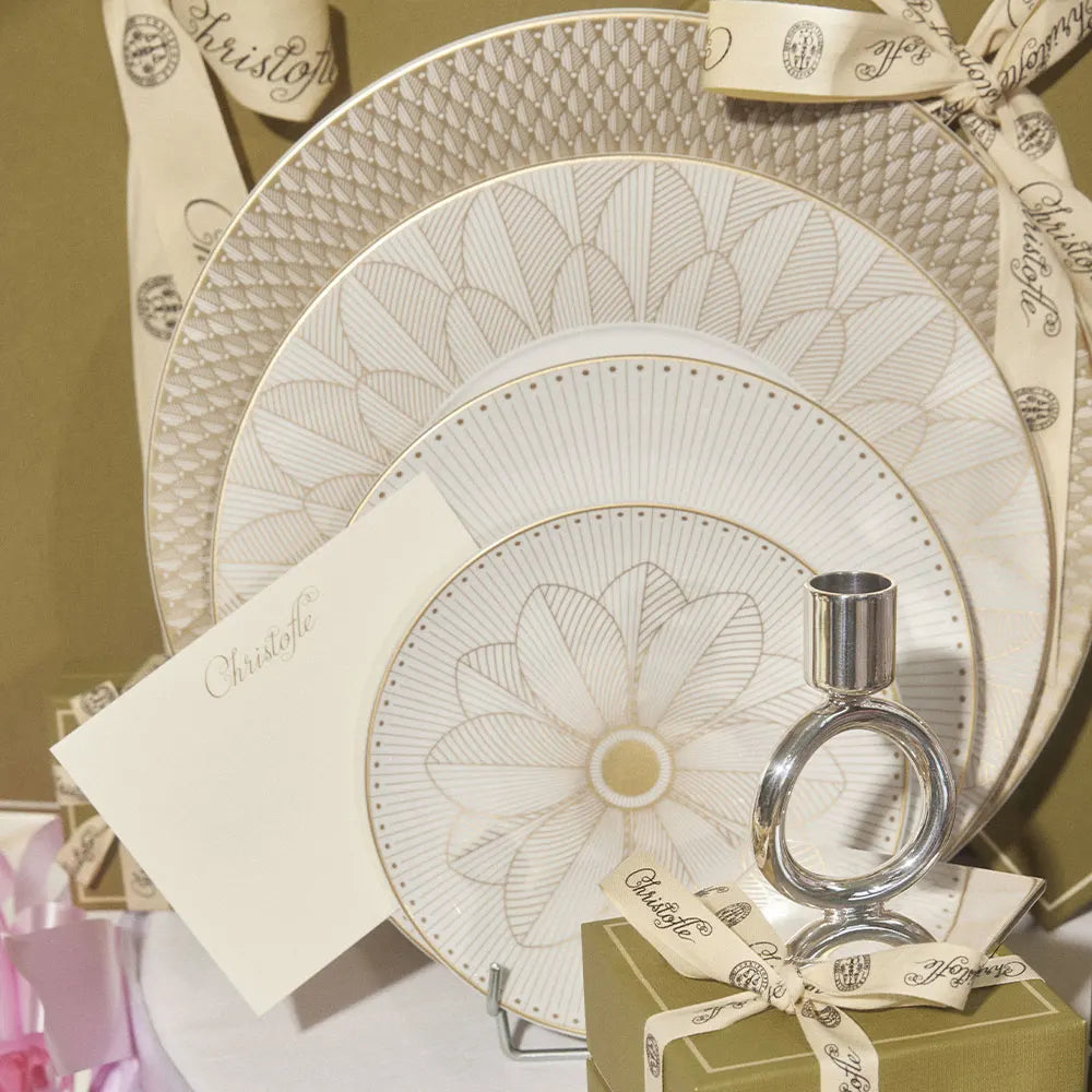 American plate 27cm, Malmaison Imperial Platinum, Christofle