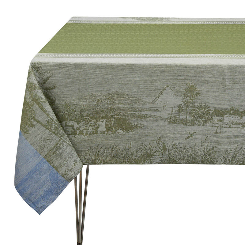 Tablecloth 175x250cm, Cruise On The Nile Palm Tree, Le Jacquard Français