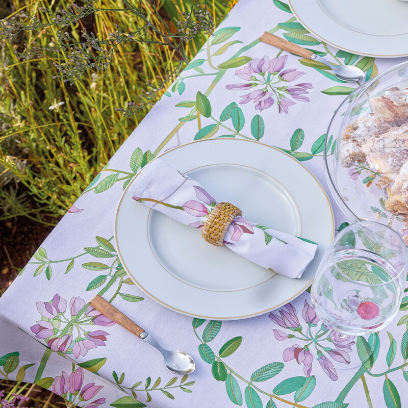 Serviette de table 45x45cm, Pois de Senteur Floral,  LE JACQUARD FRANCAIS