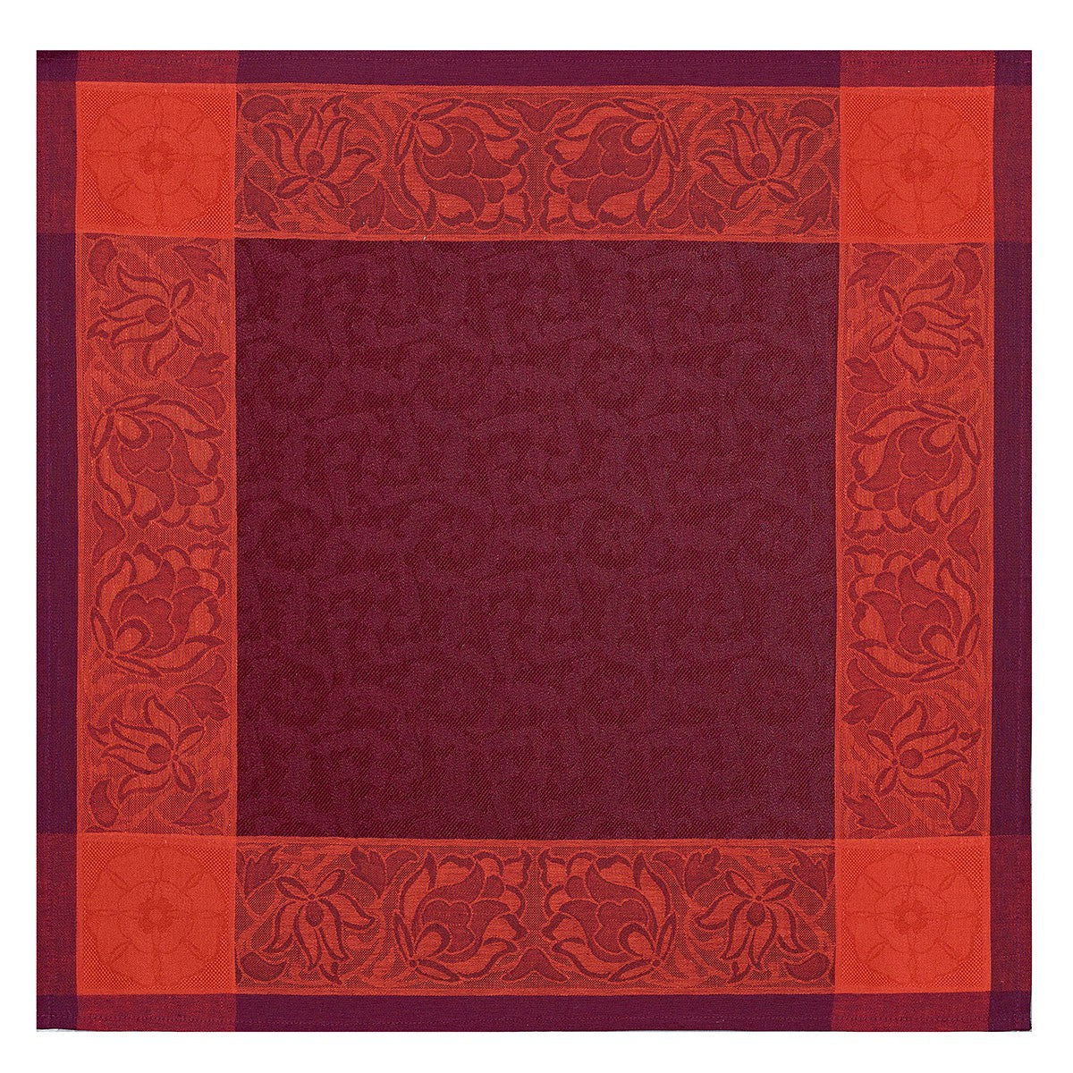 Table Napkin, Burgundy Ottoman, Le Jacquard Français