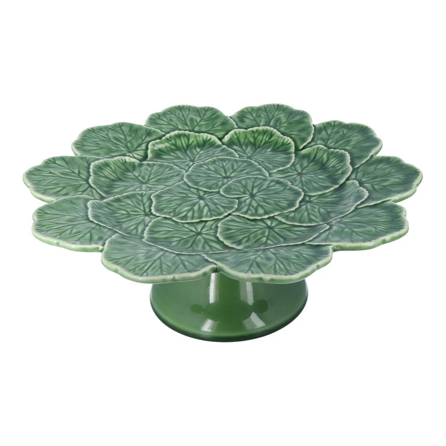 Cake stand on foot, Geranium, Bordallo Pinheiro