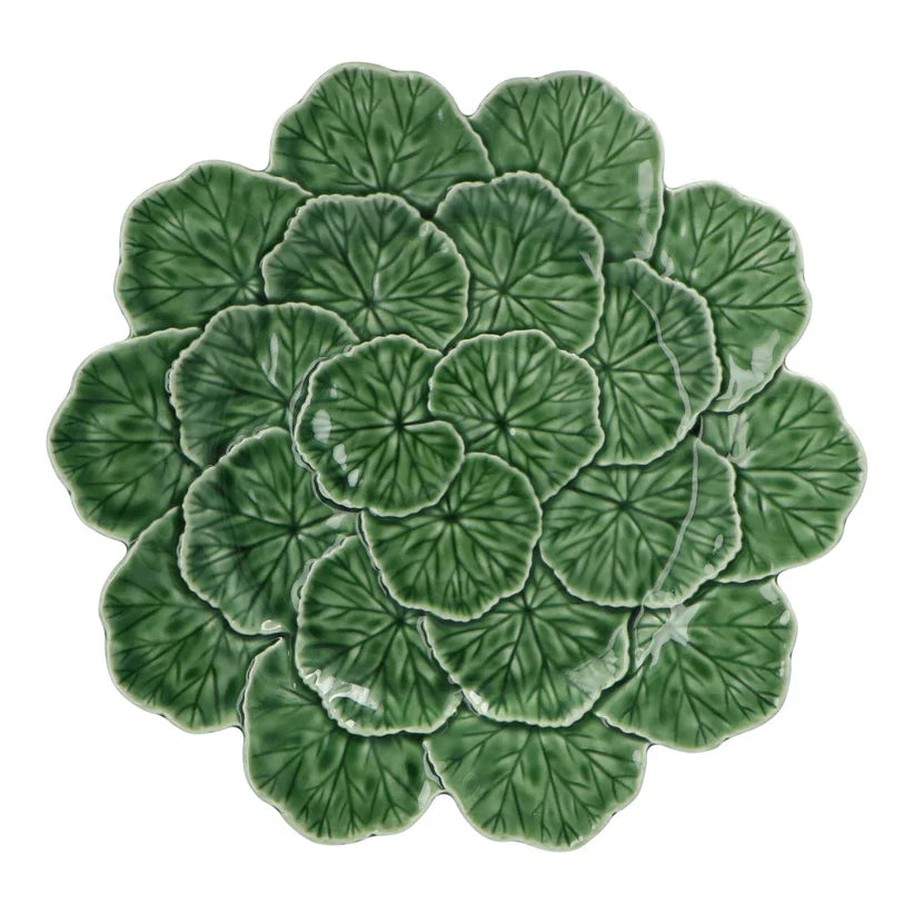 Cake stand on foot, Geranium, Bordallo Pinheiro