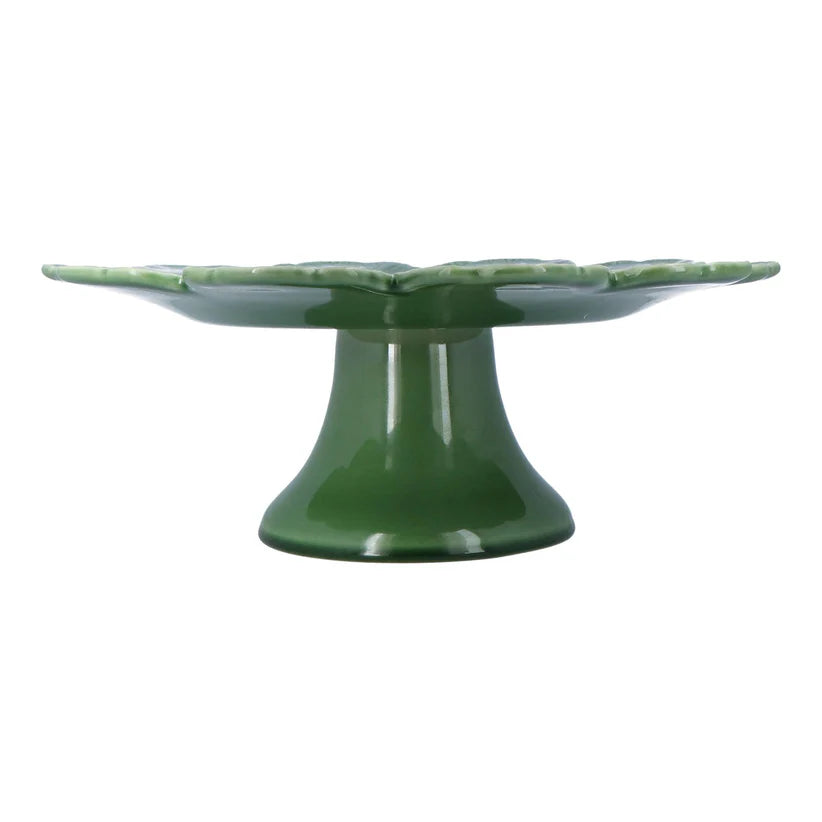 Cake stand on foot, Geranium, Bordallo Pinheiro