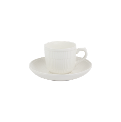 Lot de 8 Tasses et soucoupes à café en coffret, Edmé Plain, Wedgwood