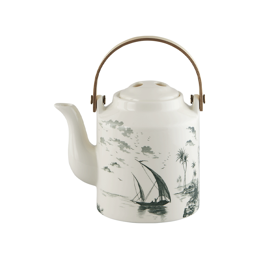 Japanese teapot, Les Mismatched green, Gien