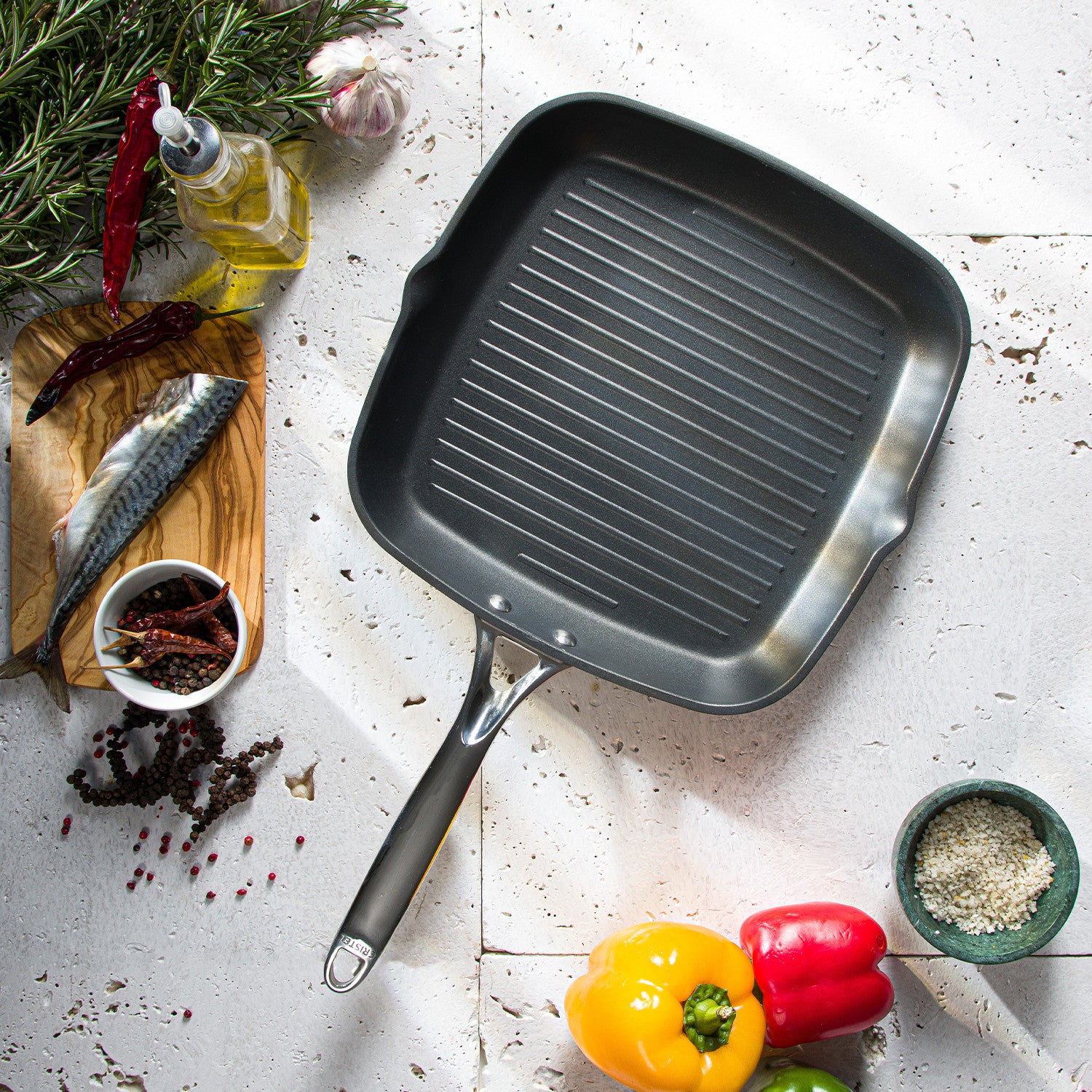 Square grill 28cm, Castel Pro, Cristel