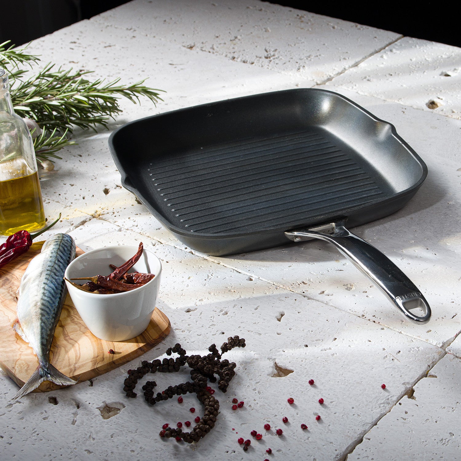 Square grill 28cm, Castel Pro, Cristel