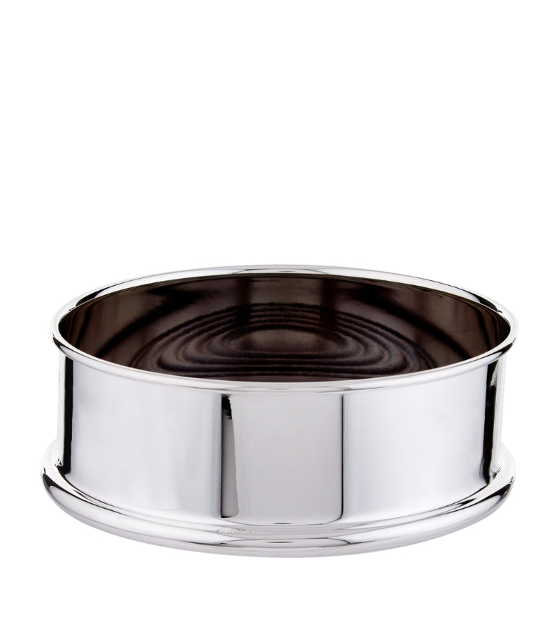 Silver metal bottle coaster, Legno, Greggio