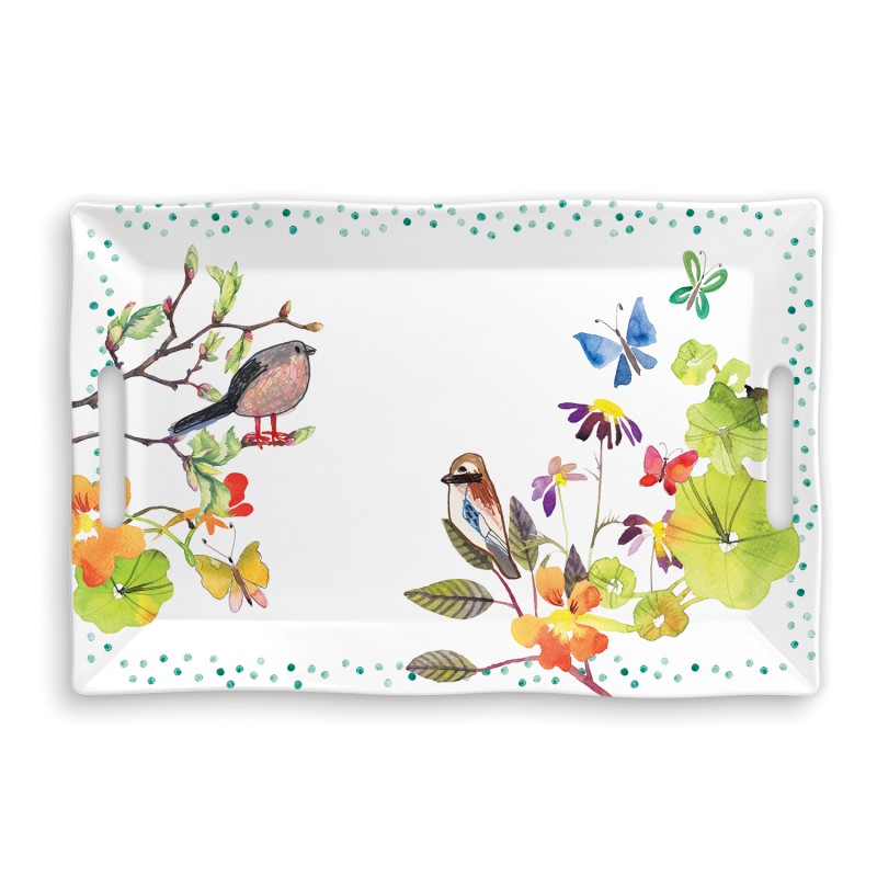 Plateau rectangulaire GM, Birds & Butterflies, Royal Garden