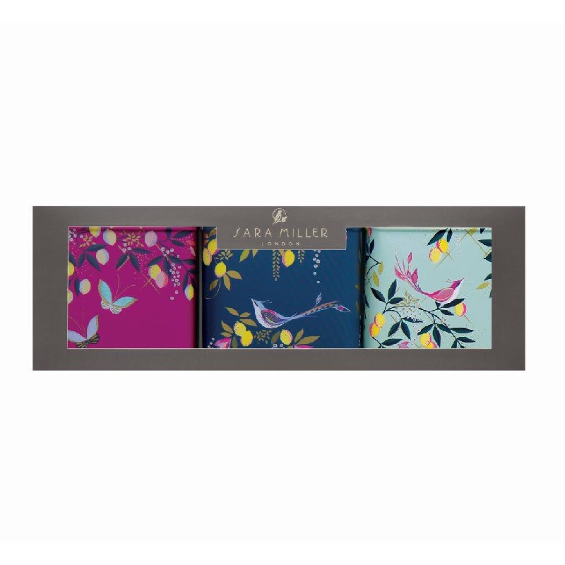 Set of 3 assorted PM square boxes, Orchard Sara Miller London, Royal Garden