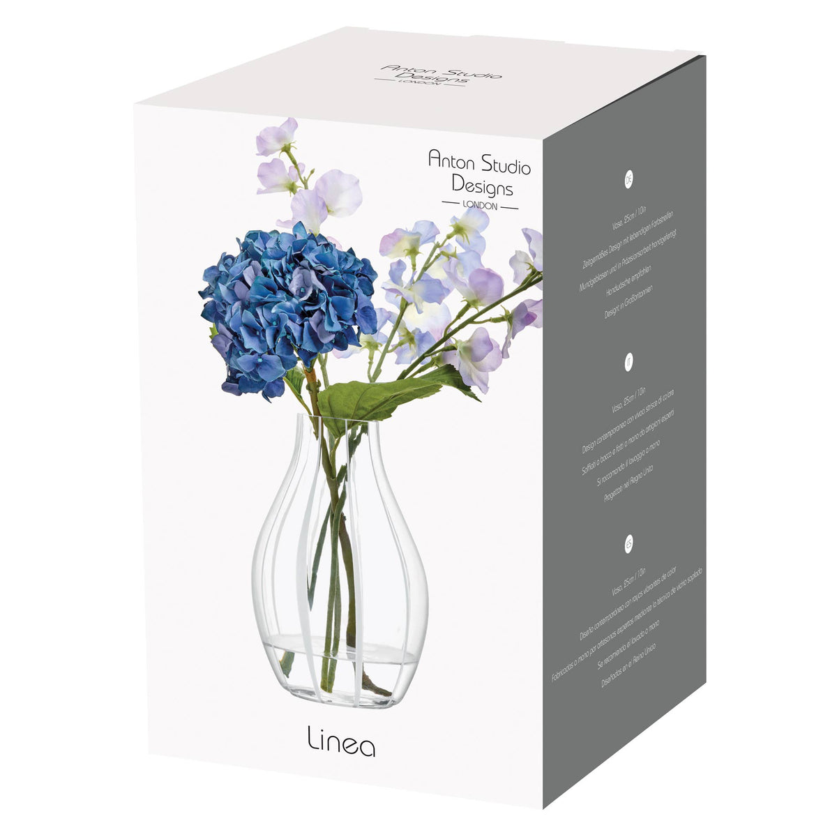 Vase en verre blanc Linea, DRH