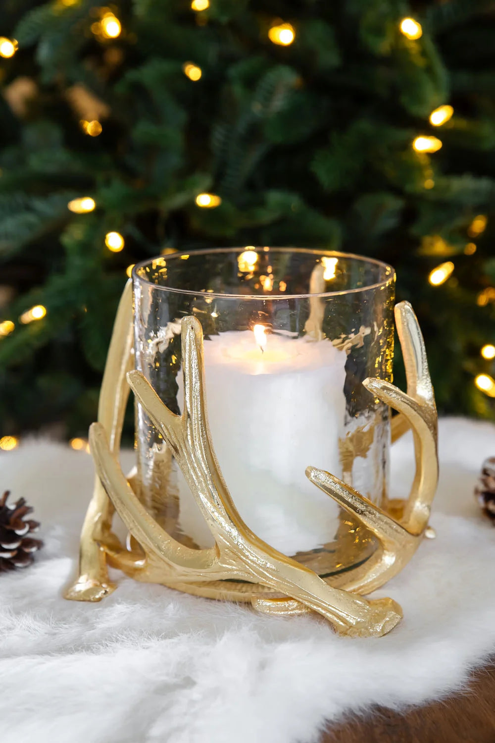 Photophore Cerf Gold 15 cm, Edzard