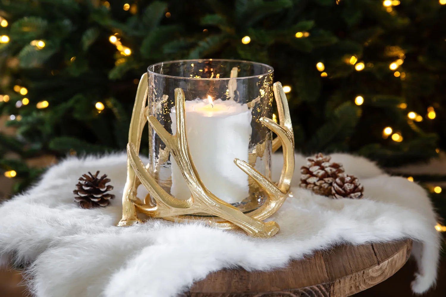 Photophore Cerf Gold 15 cm, Edzard