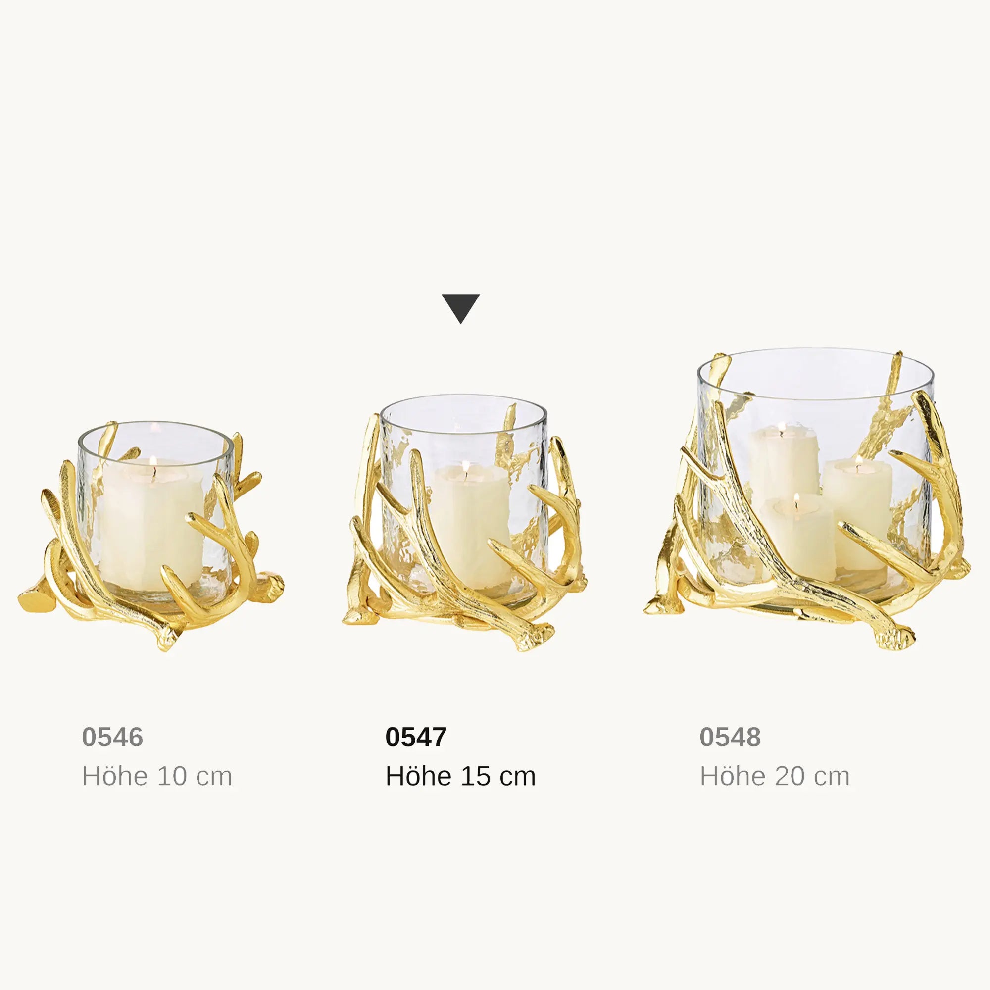 Photophore Cerf Gold 15 cm, Edzard