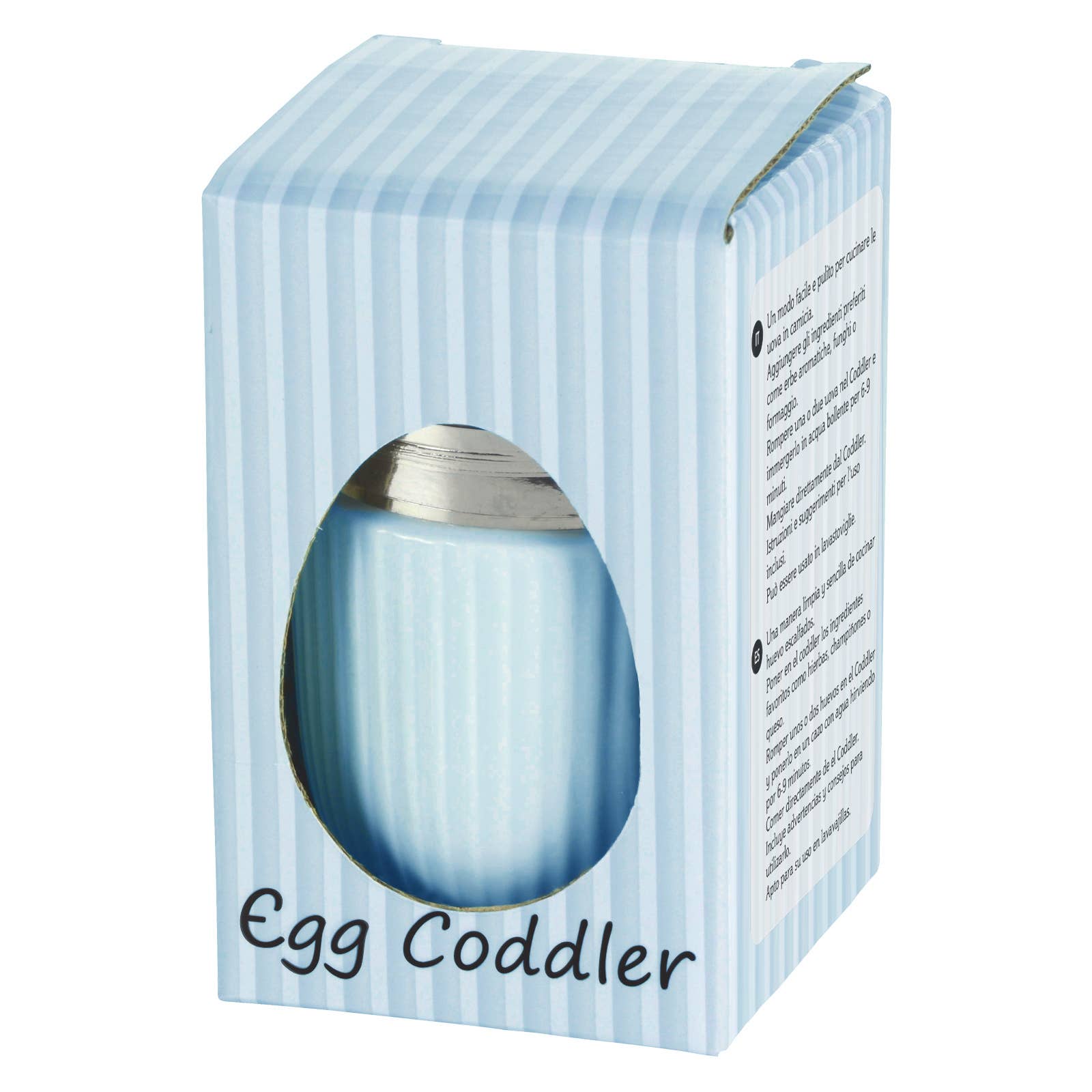 Egg Coddler Cocotte à œufs cannelée bleu céladon