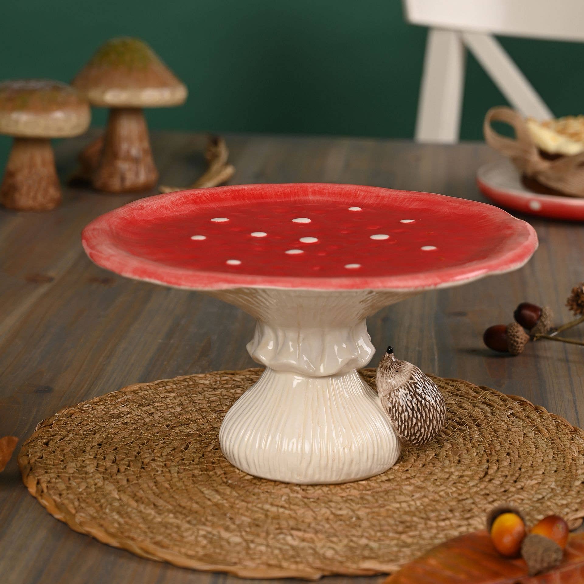 Présentoir à gâteau Champignon & Hérisson Country Living