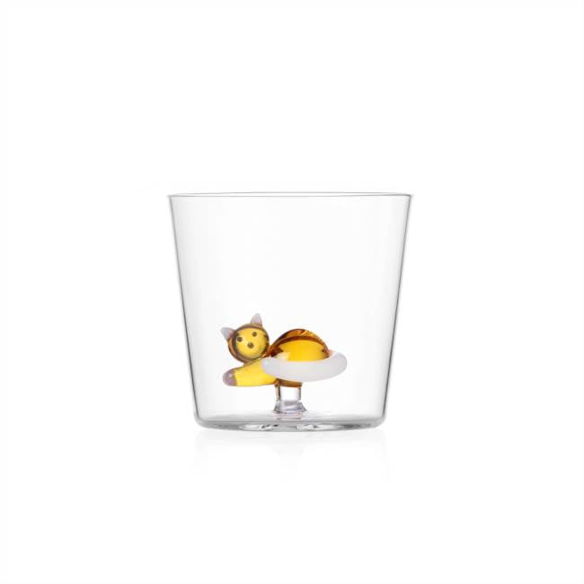 Goblet Chaton roux couché avec une queue blanche, Tabby Cat, Ichendorf