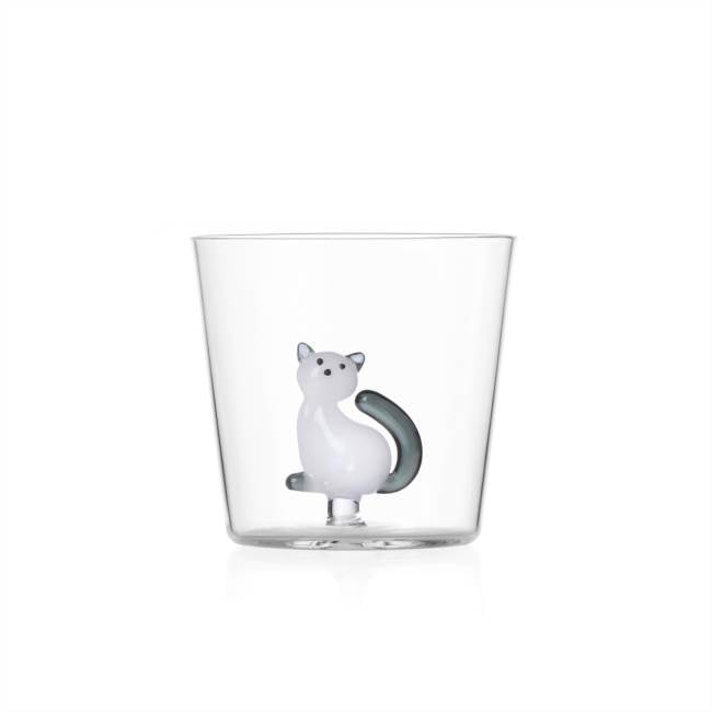 Goblet Chat blanc avec queue fumée, Tabby Cat, Ichendorf