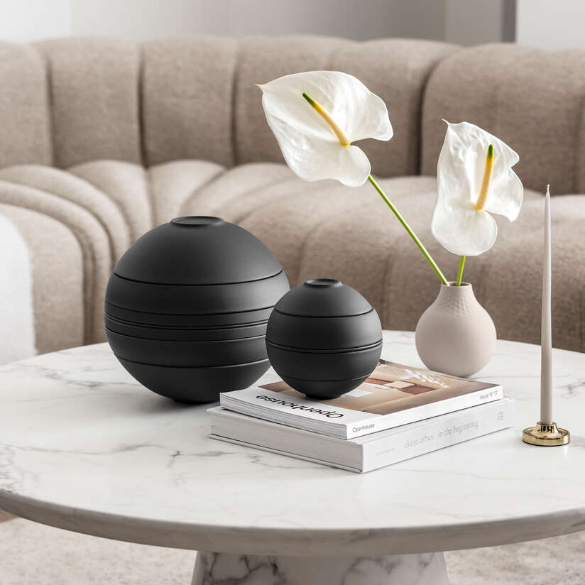 La petite Boule Ensemble de snacking noir,en porcelaine haut de gamme