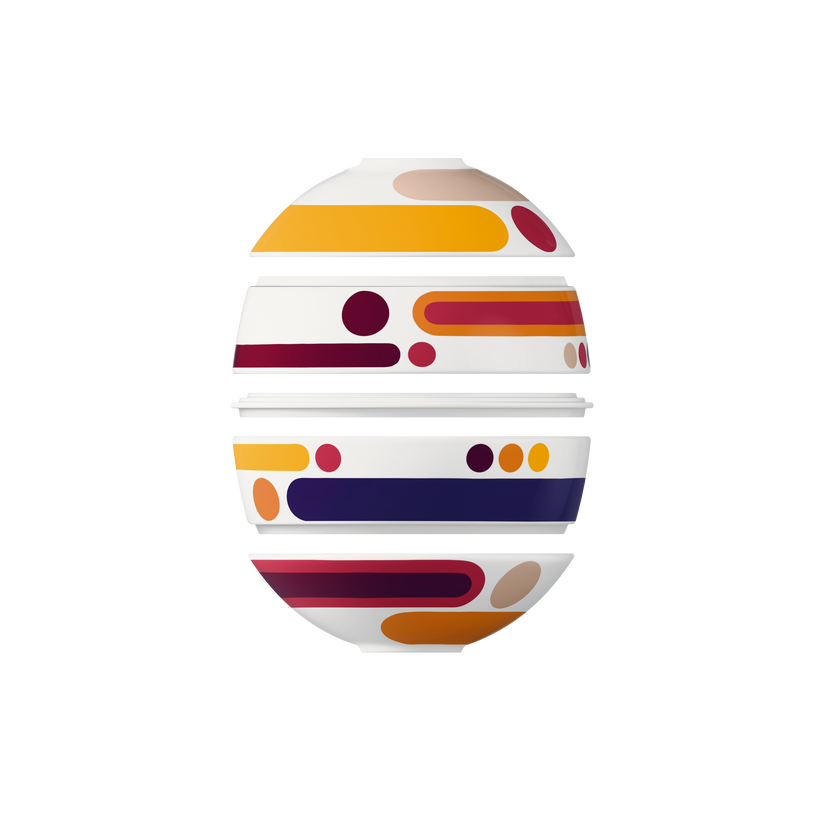 La petite Boule Ensemble de snacking multicolore,en porcelaine haut de gamme