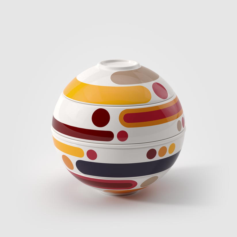 La petite Boule Ensemble de snacking multicolore,en porcelaine haut de gamme
