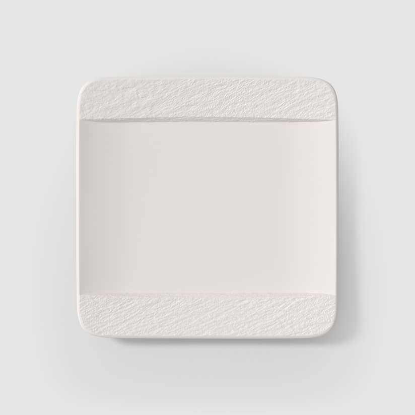 Assiette plate carrée, Manufacture Rock Blanc