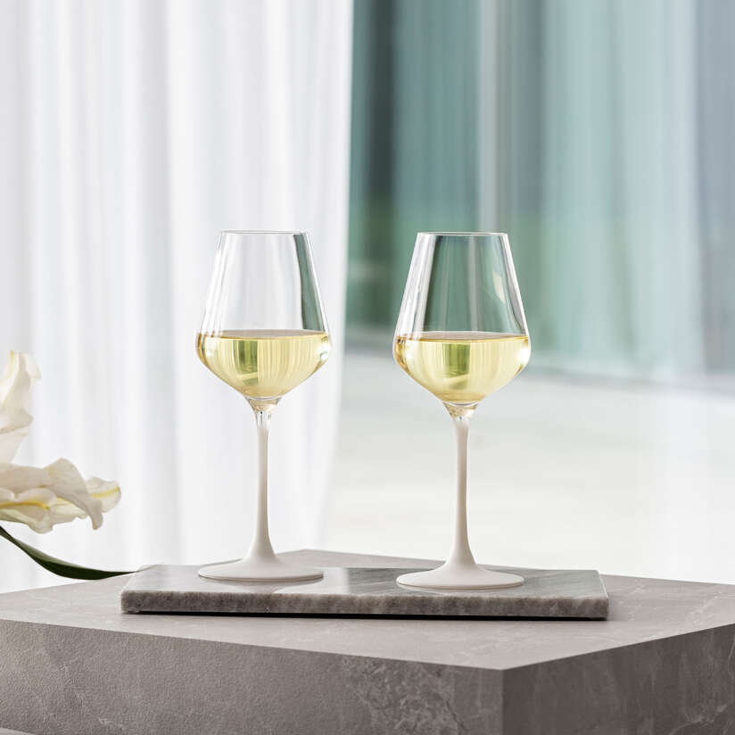 Verre à vin blanc, 4 pièces, Manufacture Rock blanc, Villeroy & Boch