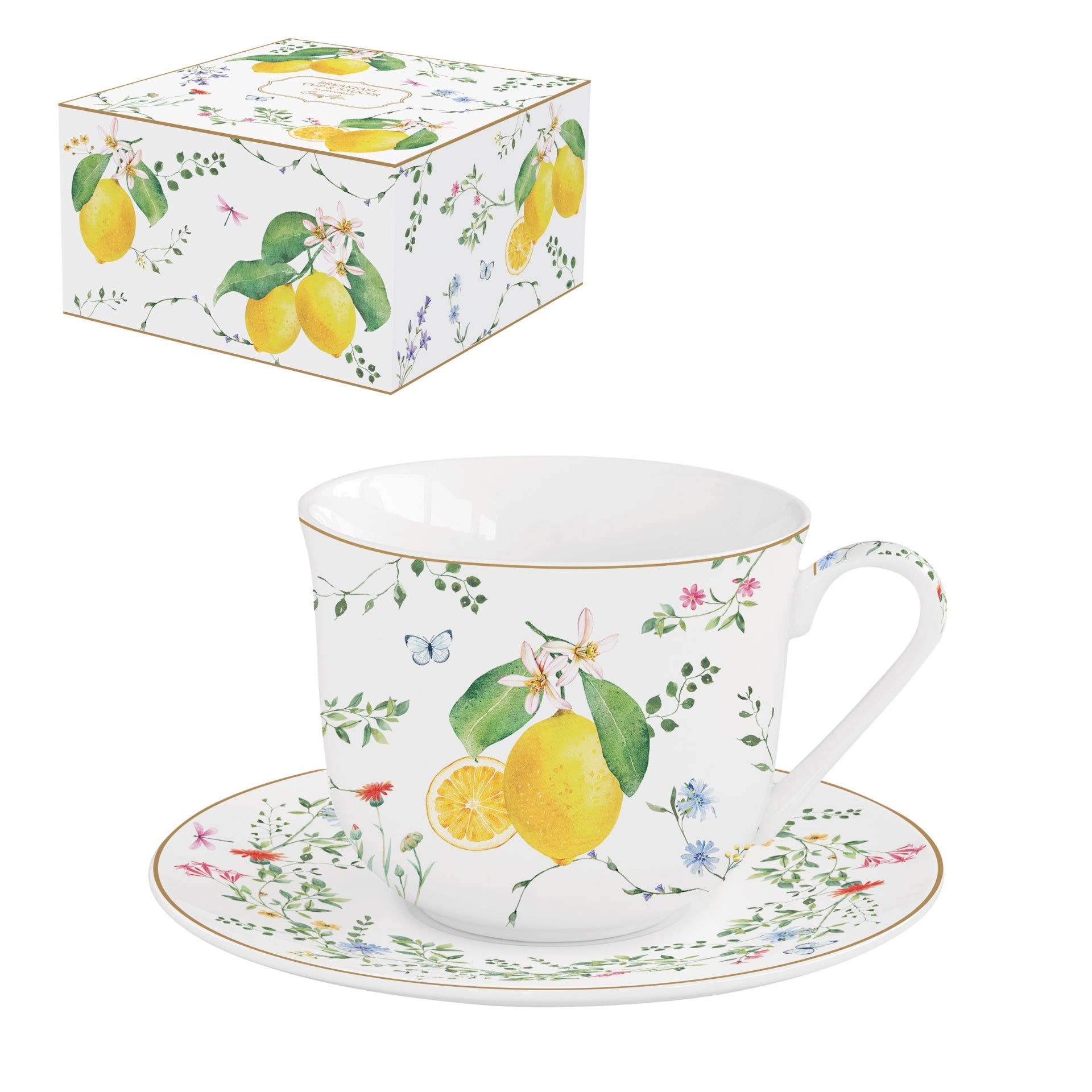 TASSE DEJEUNER 40CL, FLEURS ET CITRONS, Easylife
