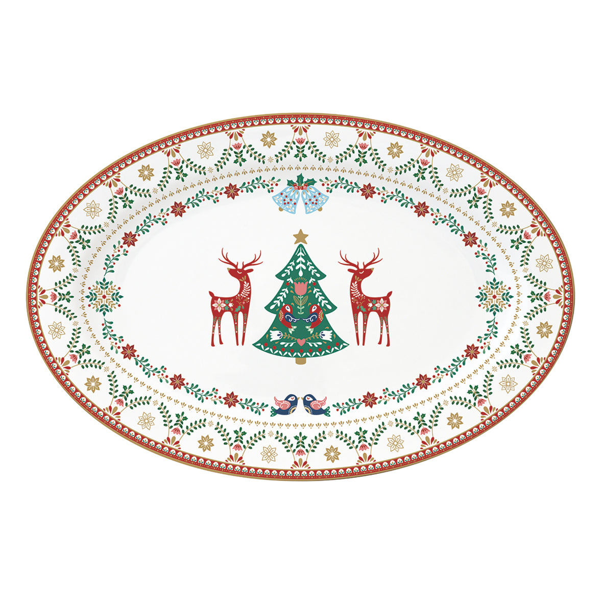 Plat Ovale 35 x 23,5 cm CHRISTMAS FOLK