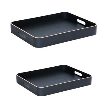 Plateau rectangle noir 35cm, Bastide