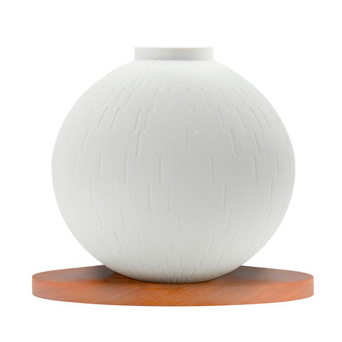 Sphere vase on platform, Infini Blanc, Haviland